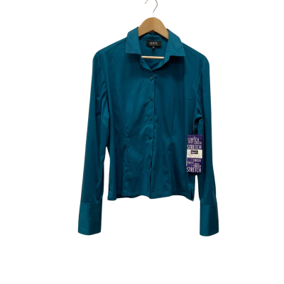 Fletcher Jones Womens  Size 16 Petite Long Sleeve Shirt Turquoise 