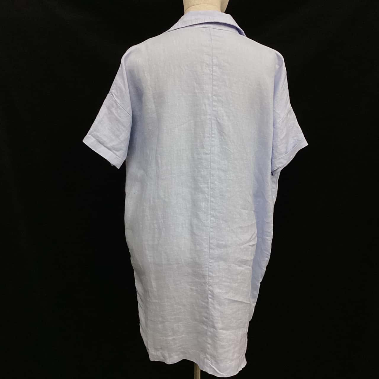 knee length dresses for ladies Naito Linen Dress - Navy main image 0