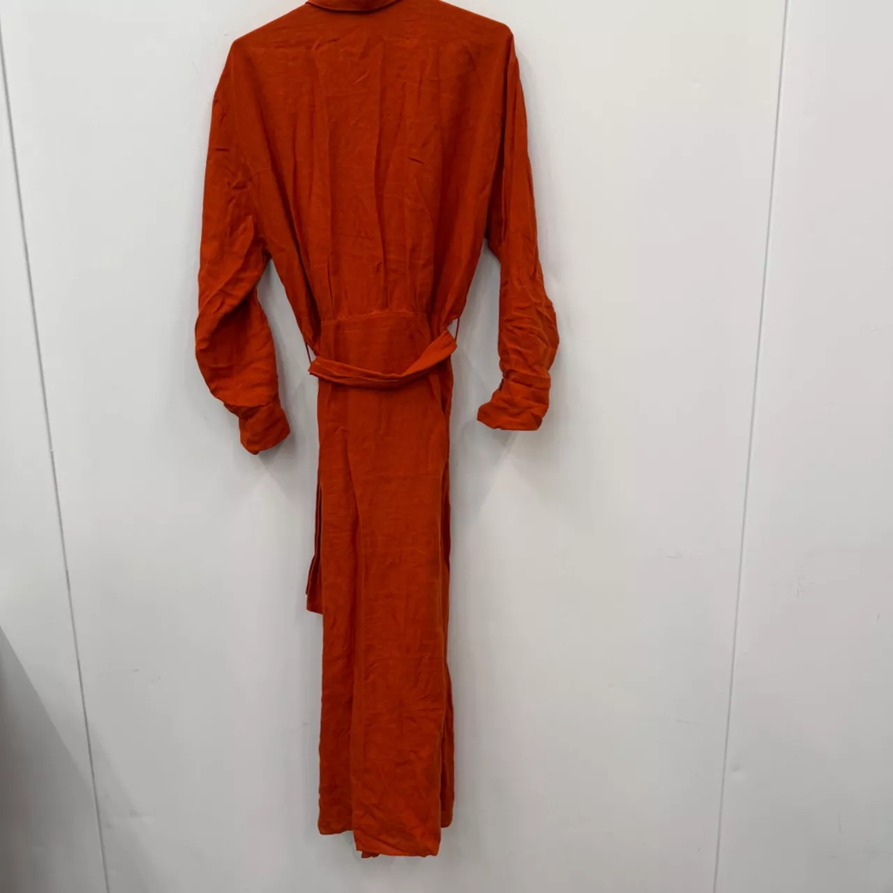 Massimo Dutti 100% Linen Orange Wrap Dress - Size M - Used Good ...