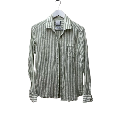 Peter Jackson Mens  Size S/M Long Sleeve Striped Shirt  100%  Premium Linen
