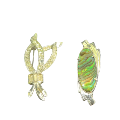  Womens Retro vintage Brooch collection (2) Silver-tone/Multicoloured