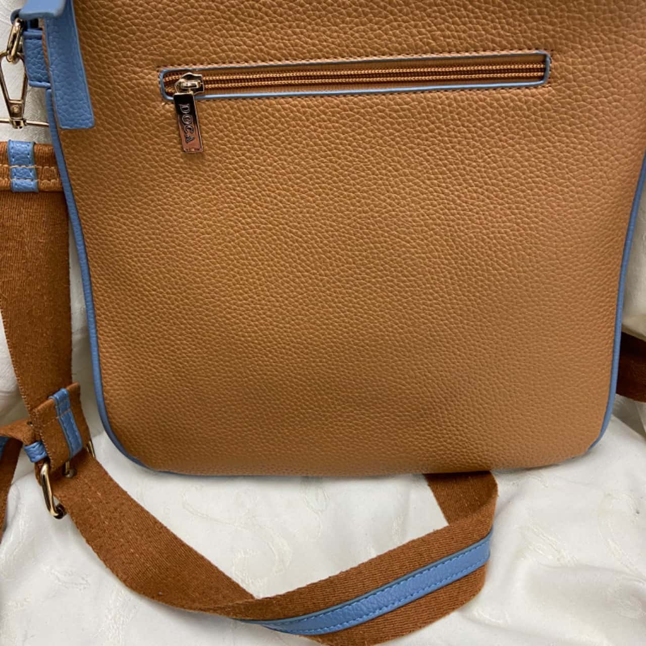 Womens Cross Body Bag Blue / Brown (s)