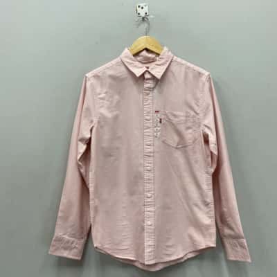 Levis Mens  Size S Long Sleeve Cotton Shirt Soft Pink  