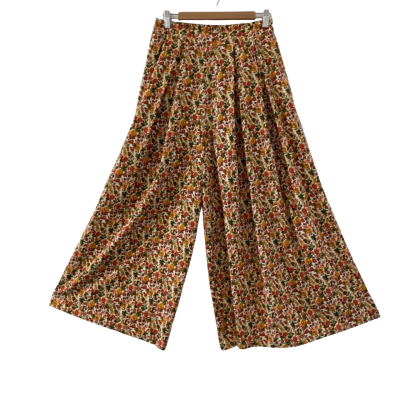 Feather and Noise Women's Size 10/US6/EU36 Back Elastic Waist Wide Leg Pleated Pants 