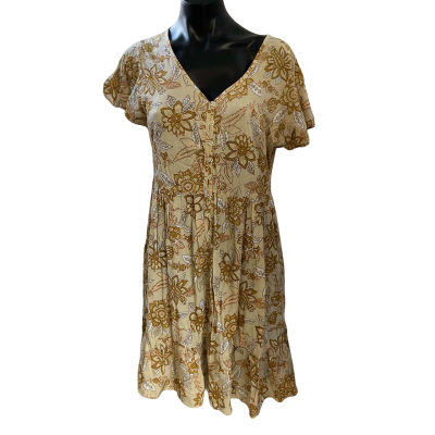 Pippie beach  Womens  Size 10 Babydoll Dress Brown / Floral 