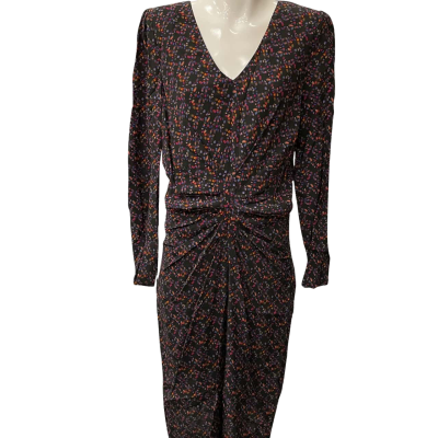 Skin and Threads Womens  Size 2 Long Sleeve Dress Black  / Pattern 