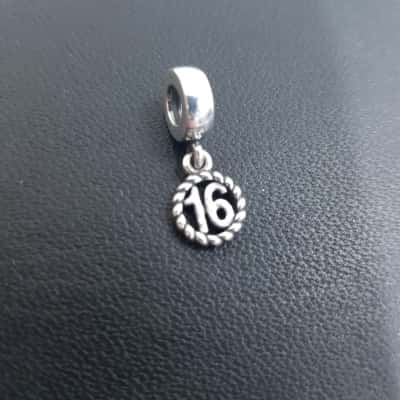 Pandora "16" Silver Charm