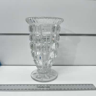 Vintage Pressed Glass Vase Australian Stamped 