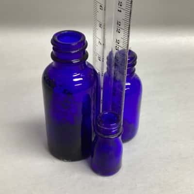 Set of 3 Tiny Cobalt Bottles 4/6/8cm