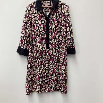 Hobbs Womens  Size 12 Beige / Brown / Multicoloured / Navy Blue / Pattern / Pink  