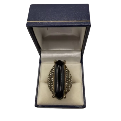  Womens Ring Black  / Silver 