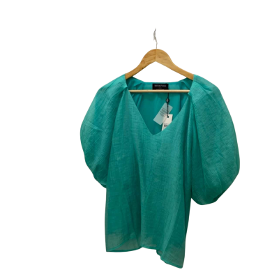 Minkpink Women's Size M Puffed Short Sleeve Top Green 