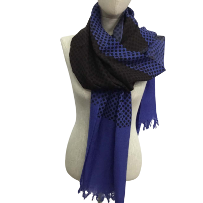  Pianura Studio 100% Wool Scarf Blue / Maroon / Polka Dot 