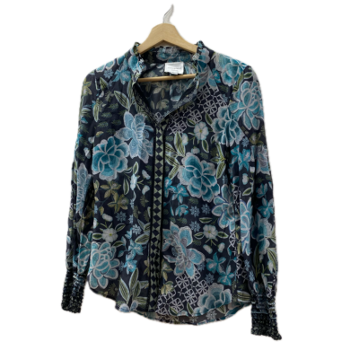 Once/Was Womens Top Size 0 Blue / Floral / Green / Navy Blue / White 