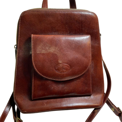 Womens Vera Pelle Leather Small Square Shoulder Bag Handbag Made in Italy