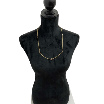 Vintage Avon Gold Tone Necklace With Metal Beads