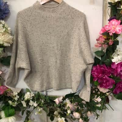 Saba Pale flecked grey cashmere blend jumper