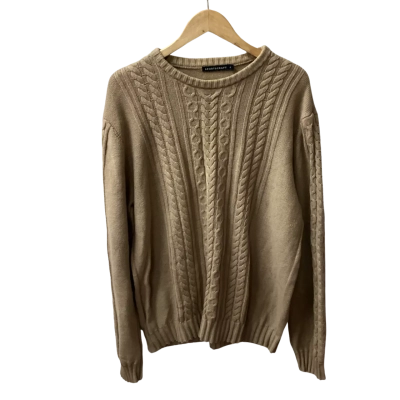 Sportscraft Womens  Size XL Crew Neck Jumper cotton wool blend Beige K