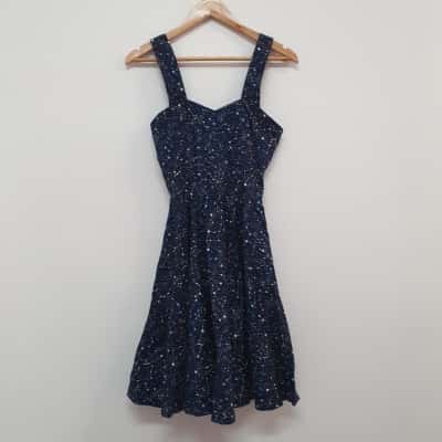 Miss Elinor Women's Size XS Navy Galaxy Print Dress - New With Tags 