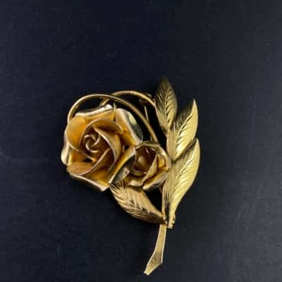  Vintage  Rose (Gold Tone )Brooch 