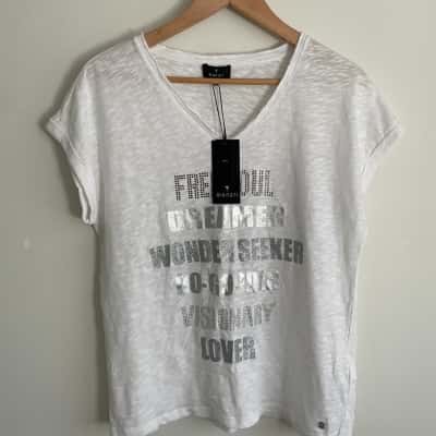  Monari Womens  Size 40 "Free Soul" T-shirt - Organic Cotton - NEW with Tags