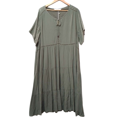 Virtuelle Women's Size 20 Green / Khaki Teared Dress