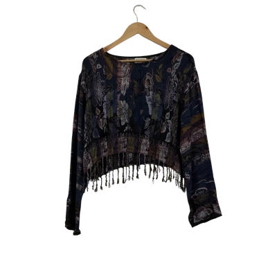 Tree of Life Size L / XL Gorgeous Boho Poncho-Style Cropped Top