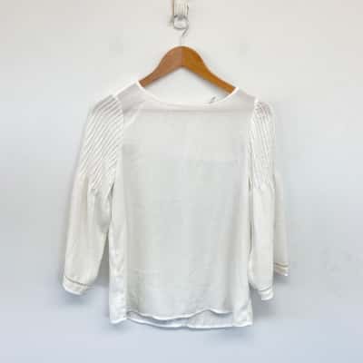 Regatta Ecru Sweet Safari Long Sleeve Blouse Top Size 10 