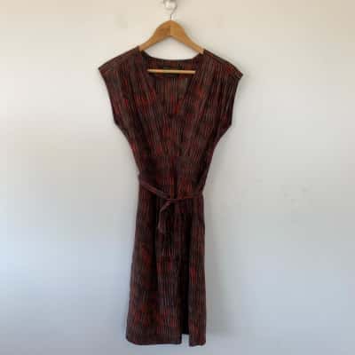 David Lawrence Red Brown Sleeveless Pure Silk Mini Dress  Size 8