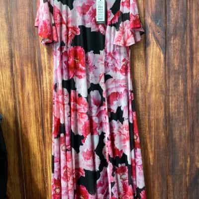 Taking Shape   Size 12 Black  / Floral / Pink  dress new 