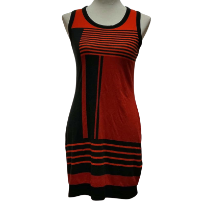 Yessica  Womens  Size XS Casual Dress Black  / Red / Striped 