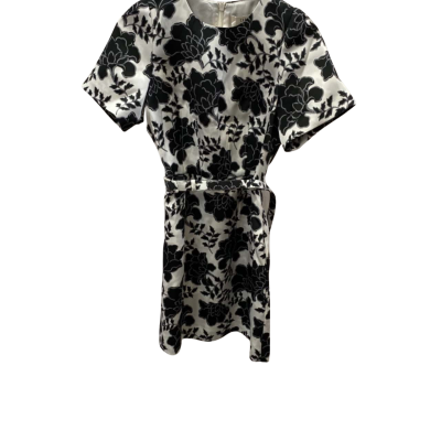 Cue Womens  Size 8 Short Sleeve Dress  Black  / Grey / White 
