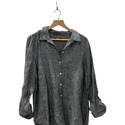 David Jones Womens  Size 14 Long Sleeve Shirt Grey 