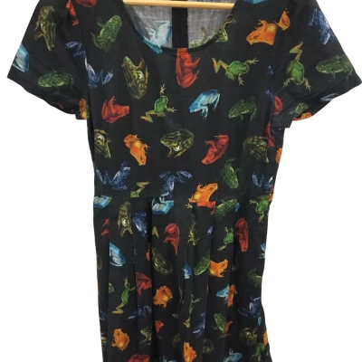 Dangerfield Womens Size 10 Casual Dress Black / Multicoloured 