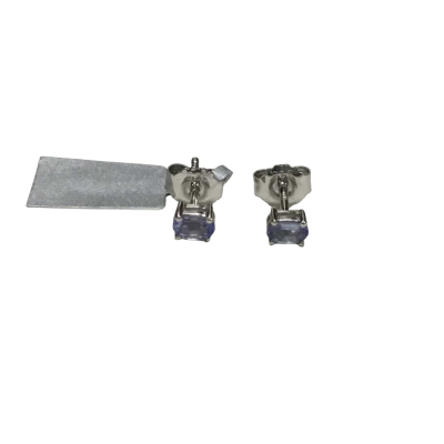 925 Silver Earrings With Purple Gemstones - BNWT