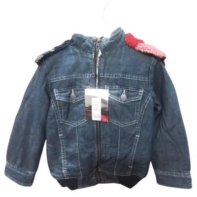  Kids  Size 5 Denim Hood Jacket Navy Blue 