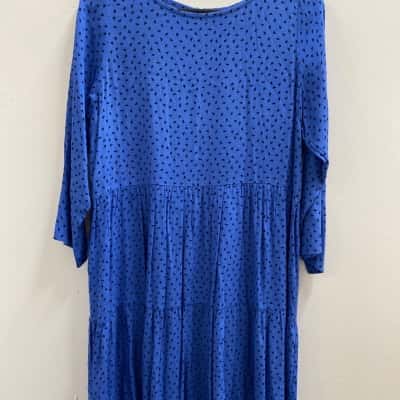 Mister Zimi Womens  Size 10 Long Sleeve Dress Black  / Blue 