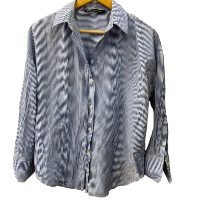 Zara Womens  Size XS Long Sleeve Shirt Blue / White 