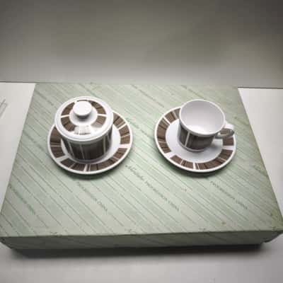 Vintage Noritake Progression China Newel 9008 15pc Coffee Set Japan Boxed
