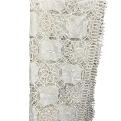Vintage St Clare Napery Queen Cotton Lace Cutwork Bedspread Handmade