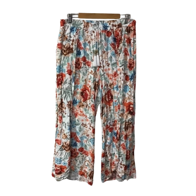 Iris Maxi Womens Size XXL White / Orange / Blue / Green / Brown Floral Wide Split Leg Pants