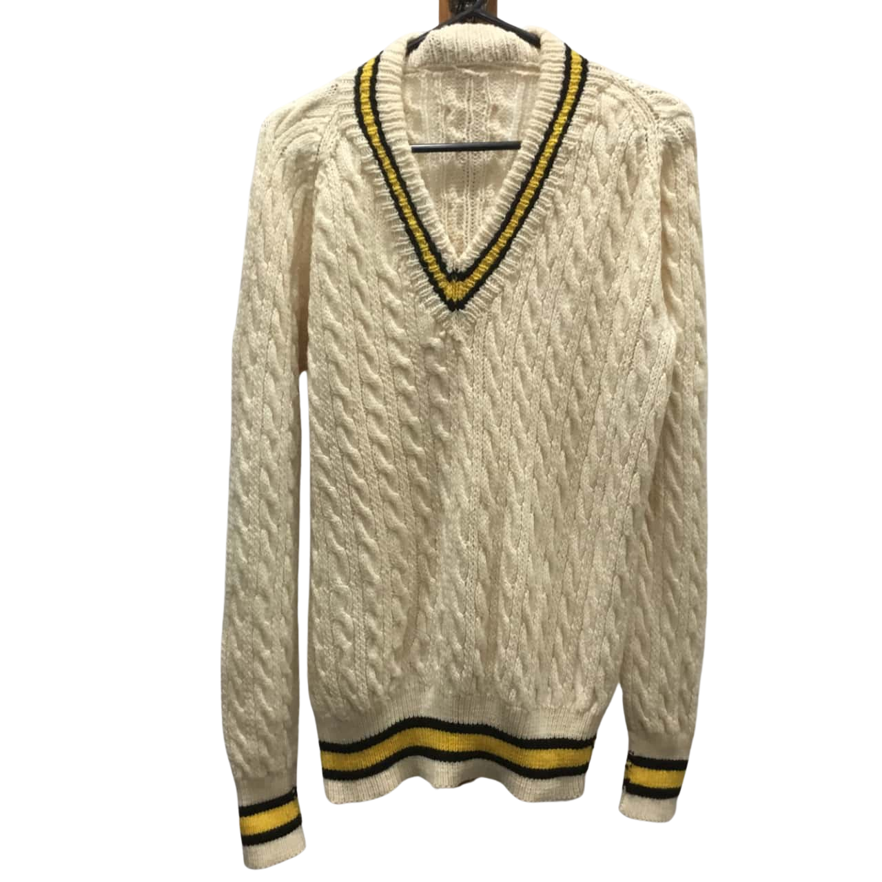 Cream Knitted Cricket Jumper Size L?