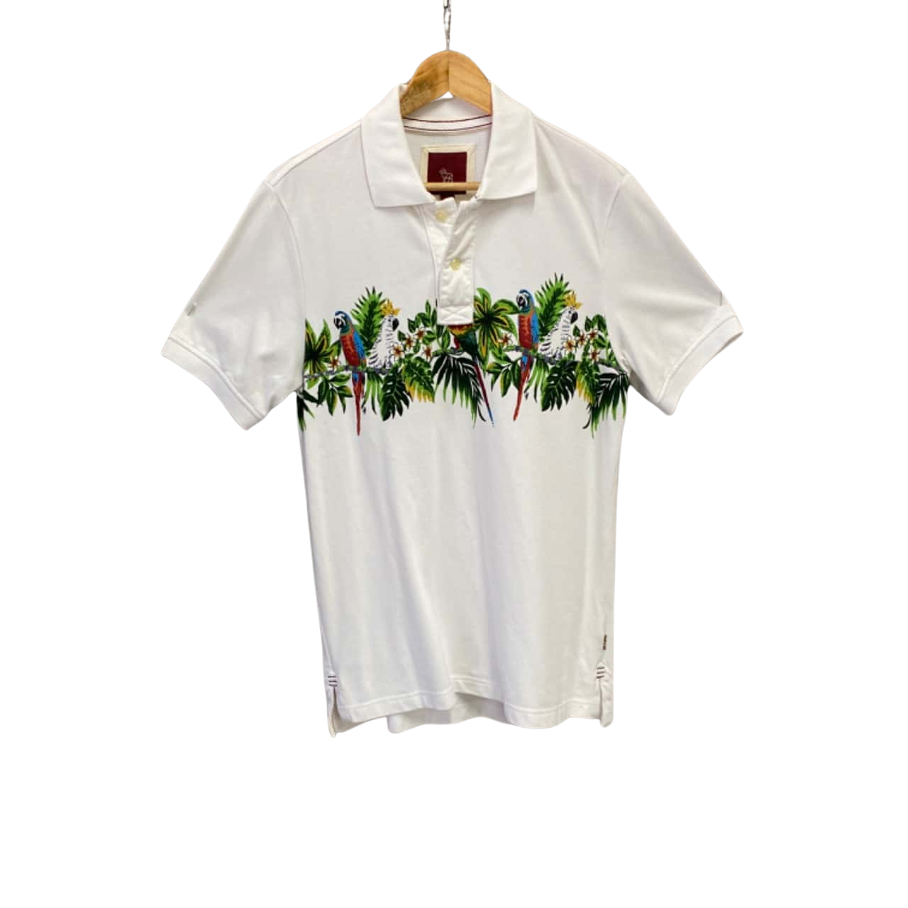 Defry Brand Defry Womens Size L Short Sleeve Birds / White