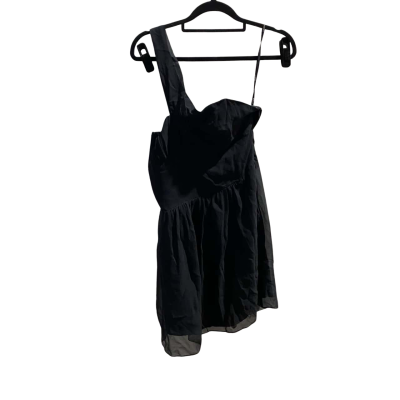  Womens  Size S Midi Dress Black Silk LABLE CUT OFF Waist Size 80 cm 