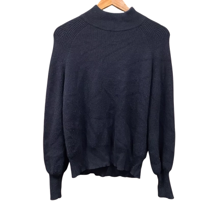 Veronika Maine Black Mock Neck Jumper Size M 