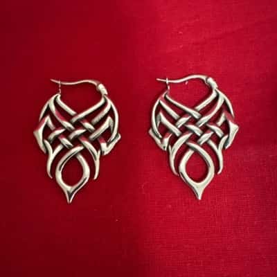  Women's Celtic Knot Hoop Earrings featuring Intricate Interwoven Design 