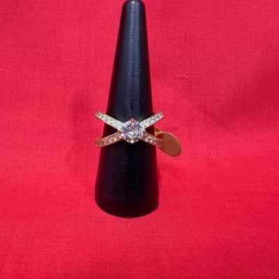 Women’s Gold-Tone Cross-Band Ring