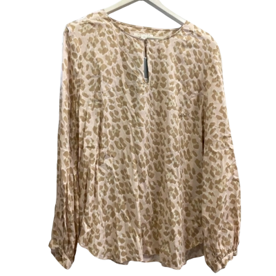 Trenery Womens  Size 16 Long Sleeve Shirt Animal print / Beige / Pattern / Pale pink  / White NWT