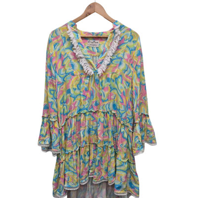 Kenny Flower Flared Sleeve Womens Casual Dress Size Small. 