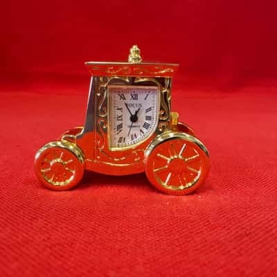 Miniature Collectors Clock Shaped like a Royal State Coach